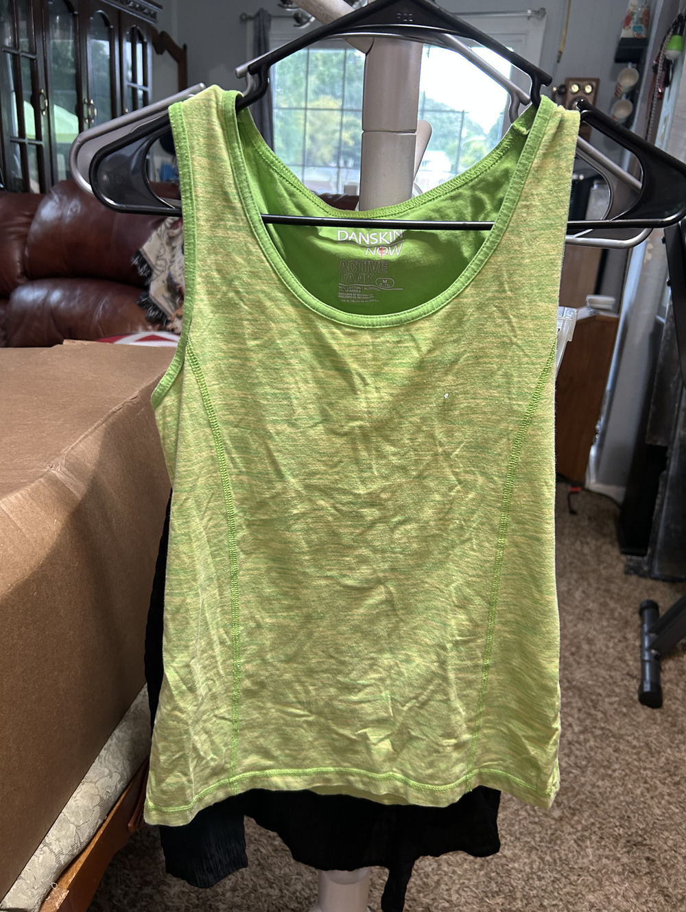 Danskin Now Active Tank Top Medium Green Cotton Blend
